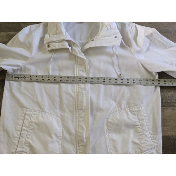 Women's 100% Cotton White Y2K Jacket Full Zip And Snaps Retro Sustainable 2X - Picture 8 of 13